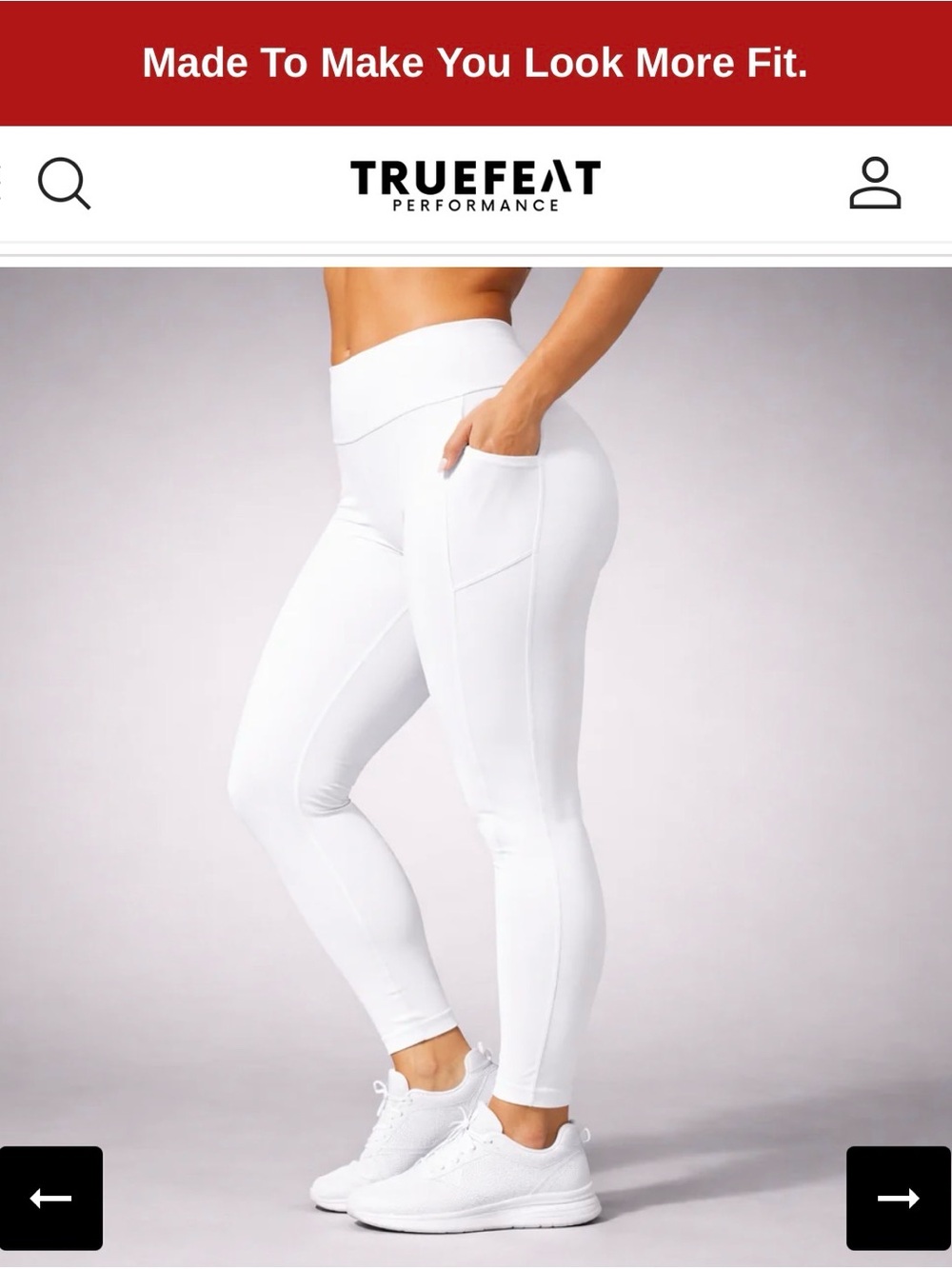 Women's High-Waist White Pockets sculpting Leggings